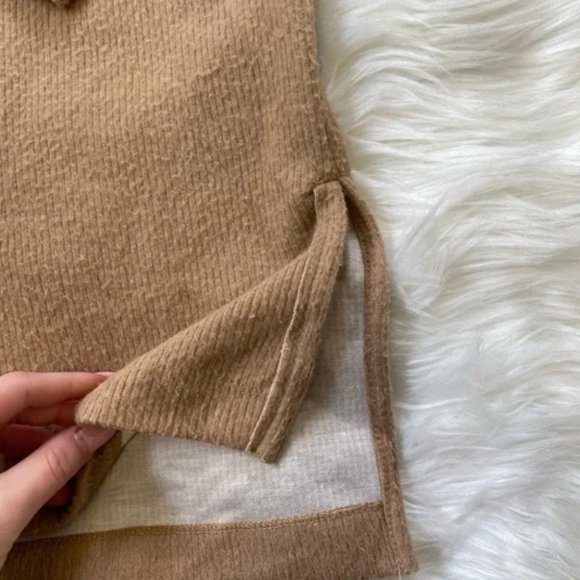 Anthropologie Camel Funnel Neck Sweater, XS - Picture 2 of 3